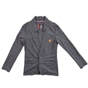 Enigma Solid Fashion for Men Two Button Blazer Men's Small Heathered Grey EUC LN